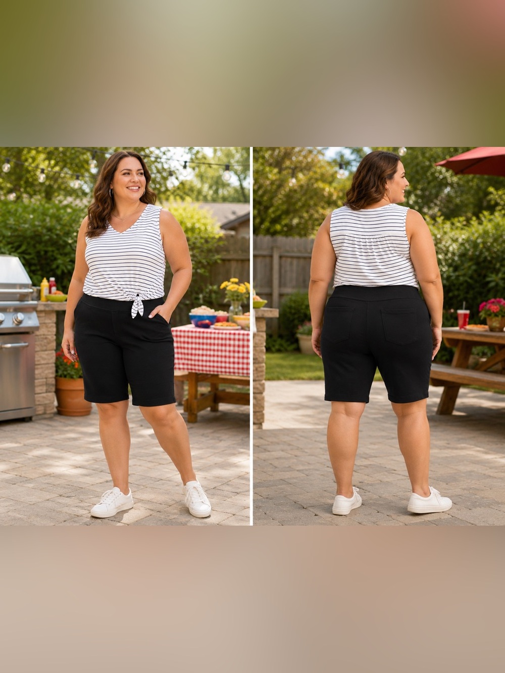 Duluth Trading Co Black Pull-On Bermuda Shorts - Picture 10 of 10